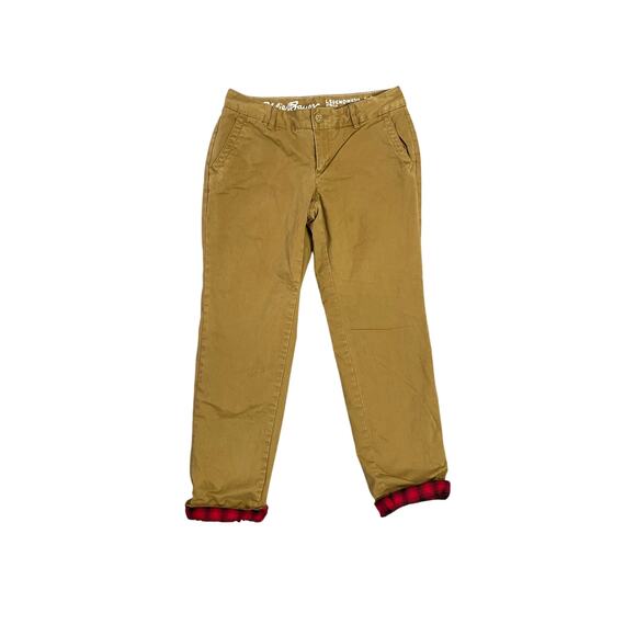 Eddie Bauer Legend Wash Lined Boyfriend Relaxed Fit Khaki Pants Size 2 Petite - Picture 2 of 6